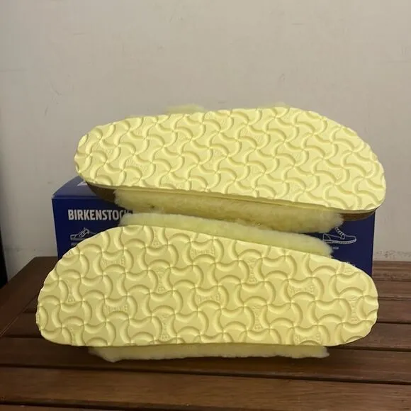 Birkenstock Arizona Big Buckle Shearling Sandals Yellow EU 39/US Women 8/UK 5.5