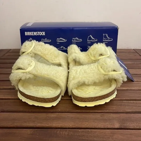 Birkenstock Arizona Big Buckle Shearling Sandals Yellow EU 39/US Women 8/UK 5.5