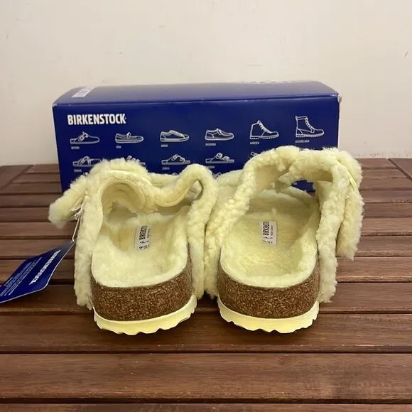 Birkenstock Arizona Big Buckle Shearling Sandals Yellow EU 39/US Women 8/UK 5.5