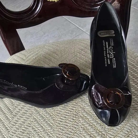 Black Women's Shoes with Brown Accents