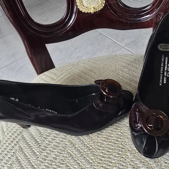 Black Women's Shoes with Brown Accents