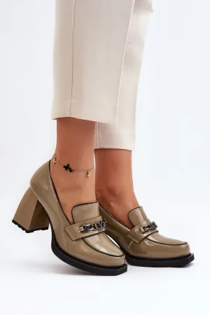 Block heel pumps