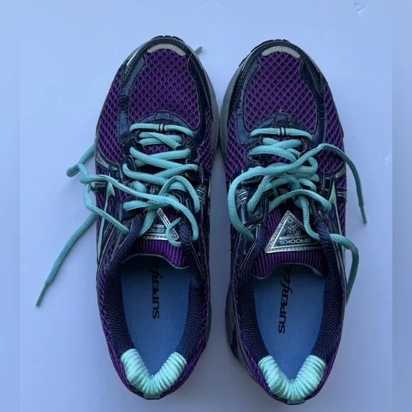 Brooks Adrenaline GTS 11 Purple Turquoise Navy Woman’s Size 9 EUC