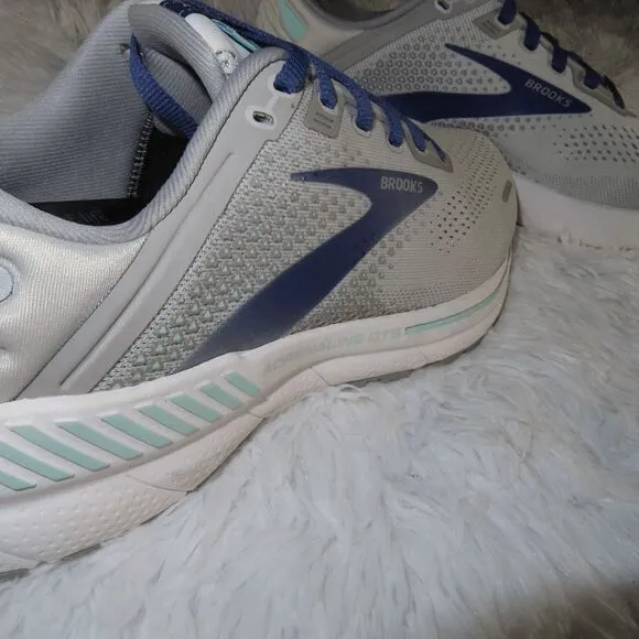 Brooks Adrenaline GTS 22 Alloy Blue Green Road-Running Sneakers Size 9.5