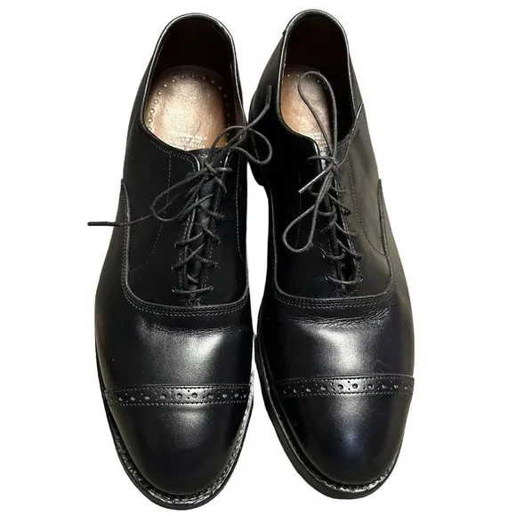 Brooks Brothers Alden Black Classic Cap Toe Oxford Shoes Mens Size 9.5 D