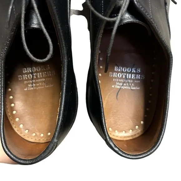 Brooks Brothers Alden Black Classic Cap Toe Oxford Shoes Mens Size 9.5 D