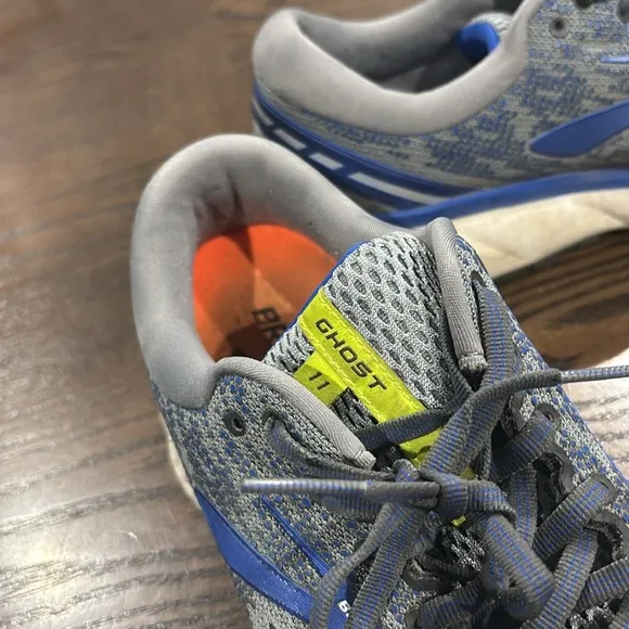 Brooks Ghost 11 Gray Blue Running Comfort Shoes Size 11