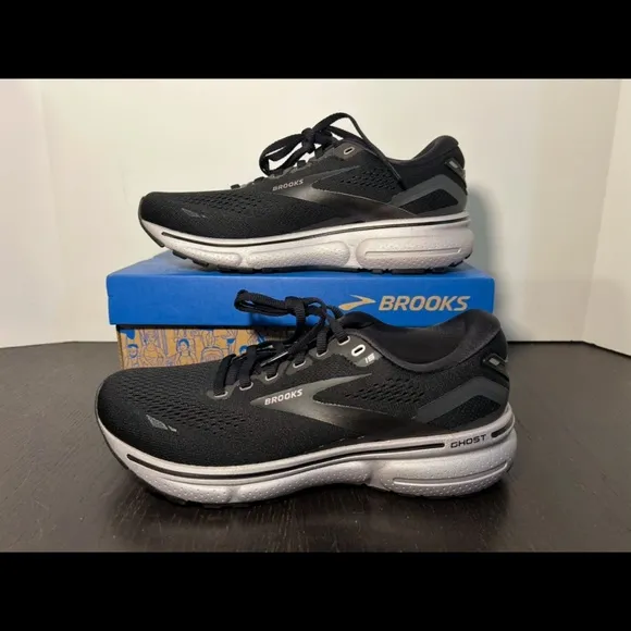 Brooks Ghost 15 Running Shoes Sneakers Black/Rose Gold Womans Size 8.5