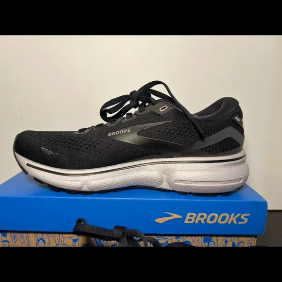 Brooks Ghost 15 Running Shoes Sneakers Black/Rose Gold Womans Size 8.5