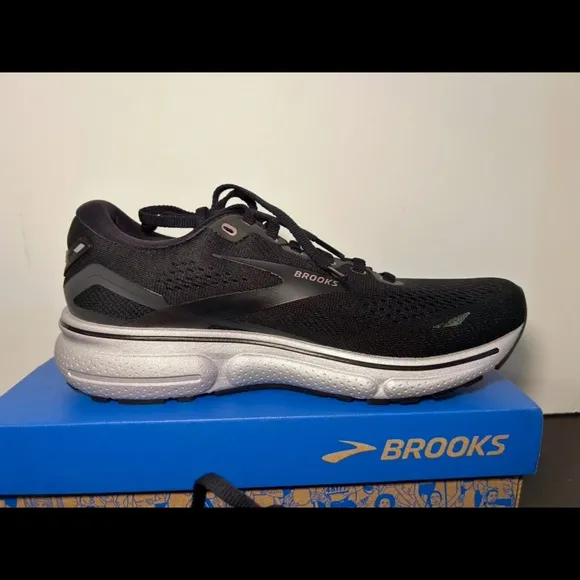 Brooks Ghost 15 Running Shoes Sneakers Black/Rose Gold Womans Size 8.5