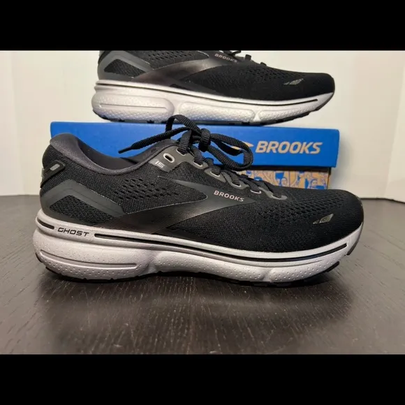 Brooks Ghost 15 Running Shoes Sneakers Black/Rose Gold Womans Size 8.5