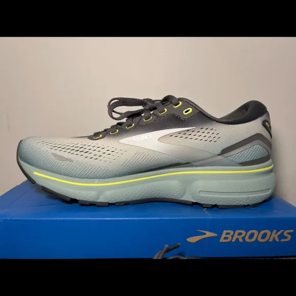 Brooks Ghost 15 Running Shoes Sneakers Gray/Oyster/Cloud Blue Mens Size 8.5D