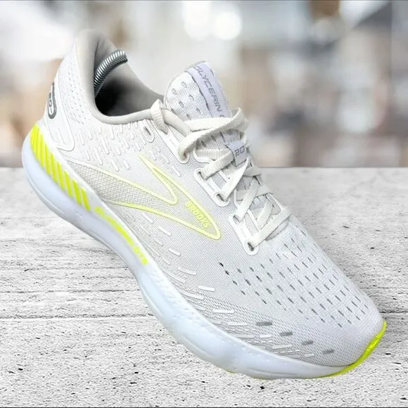 Brooks Glycerin GTS 20 Mens Size 8.5 White Athletic‎ Shoes Sneakers 1103831D135