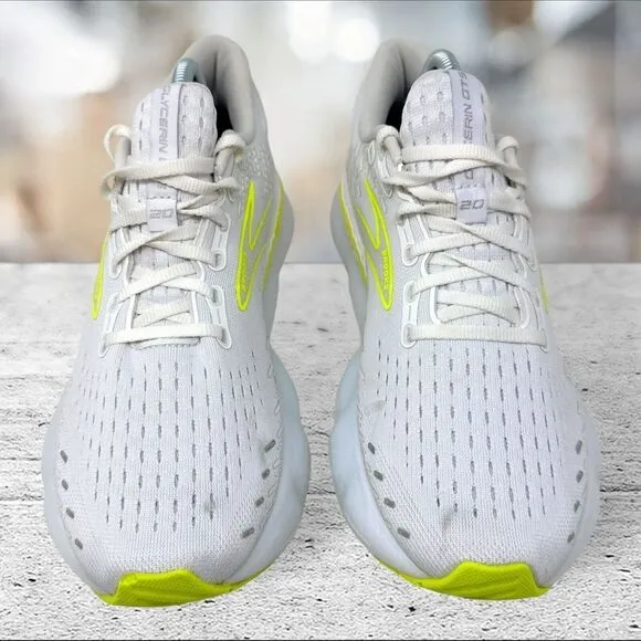 Brooks Glycerin GTS 20 Mens Size 8.5 White Athletic‎ Shoes Sneakers 1103831D135