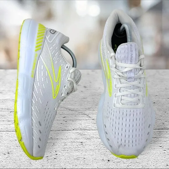 Brooks Glycerin GTS 20 Mens Size 8.5 White Athletic‎ Shoes Sneakers 1103831D135
