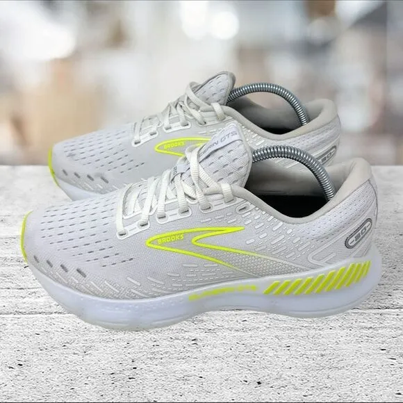 Brooks Glycerin GTS 20 Mens Size 8.5 White Athletic‎ Shoes Sneakers 1103831D135