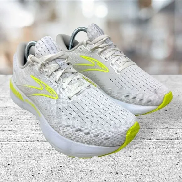 Brooks Glycerin GTS 20 Mens Size 8.5 White Athletic‎ Shoes Sneakers 1103831D135
