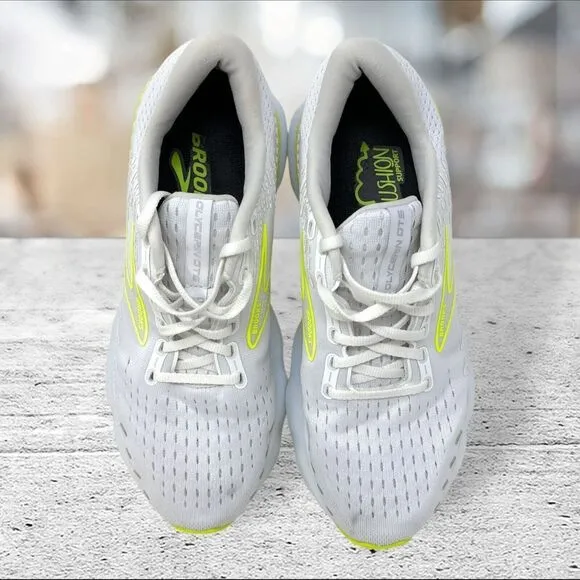 Brooks Glycerin GTS 20 Mens Size 8.5 White Athletic‎ Shoes Sneakers 1103831D135