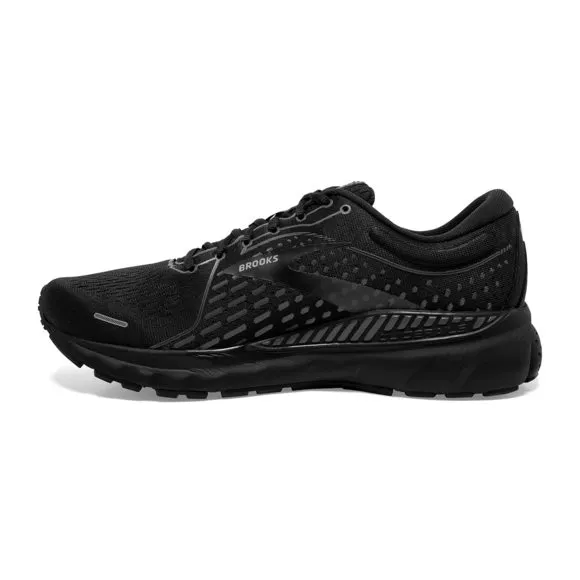 BROOKS MEN'S ADRENALINE GTS 21 RUNNING SHOE - BLACK/BLACK/EBONY - 9