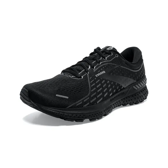 BROOKS MEN'S ADRENALINE GTS 21 RUNNING SHOE - BLACK/BLACK/EBONY - 9
