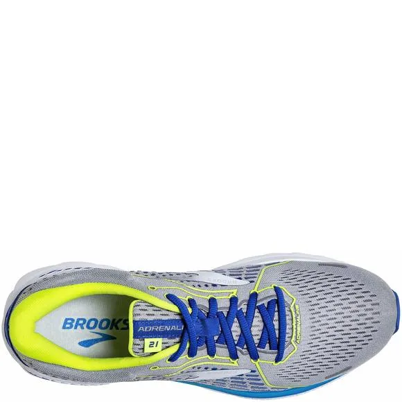 BROOKS MEN'S ADRENALINE GTS 21 RUNNING SHOE - GREY/WHITE/INDIGO - 8