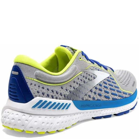BROOKS MEN'S ADRENALINE GTS 21 RUNNING SHOE - GREY/WHITE/INDIGO - 8