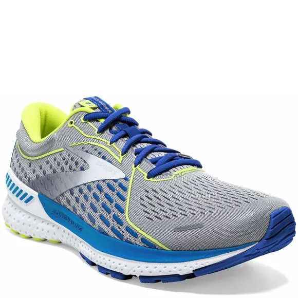 BROOKS MEN'S ADRENALINE GTS 21 RUNNING SHOE - GREY/WHITE/INDIGO - 8