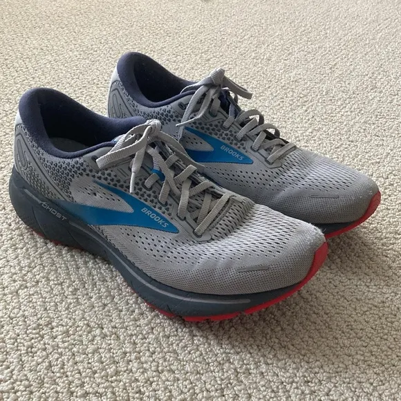 Brooks Men’s Ghost 14 Sneakers Tennis Shoes Size 11 EUC Grey Blue GUC Run Train