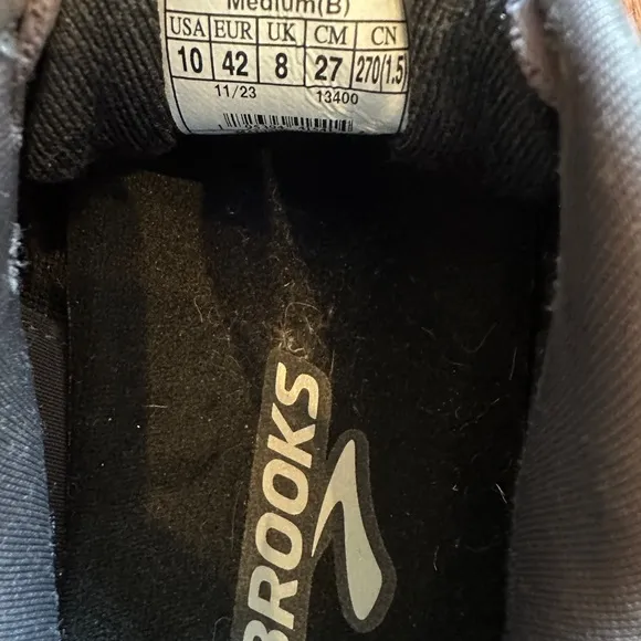 Brooks Men's Ghost 16 2E  Black/Gray/White Running Shoes Size 10