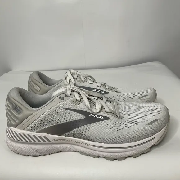 Brooks Women’s Adrenaline GTS 22 Running Road White Silver Tennis Shoes; Sz 11B