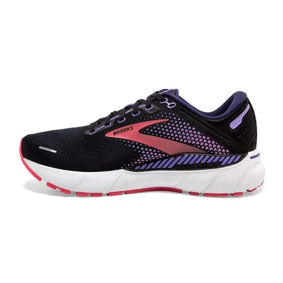 BROOKS WOMEN'S ADRENALINE GTS 22 SUPPORTIVE RUNNING SHOE - BLACK/PURPLE/COR