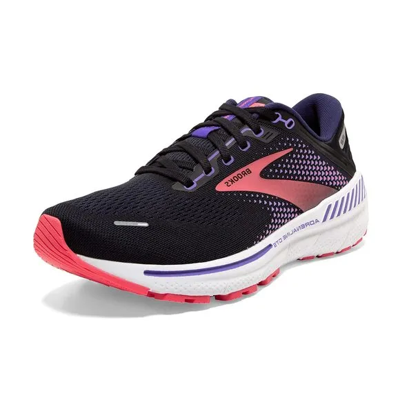 BROOKS WOMEN'S ADRENALINE GTS 22 SUPPORTIVE RUNNING SHOE - BLACK/PURPLE/COR