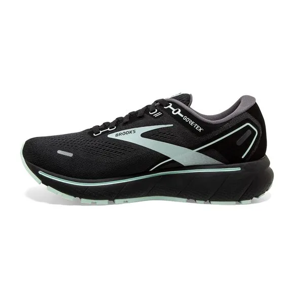 BROOKS WOMEN'S GHOST 14 GTX WATERPROOF NEUTRAL RUNNING SHOE - BLACK/BLACKEN