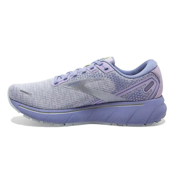 BROOKS WOMEN'S GHOST 14 NEUTRAL RUNNING SHOE - LILAC/PURPLE/LIME - 6.5 MEDI