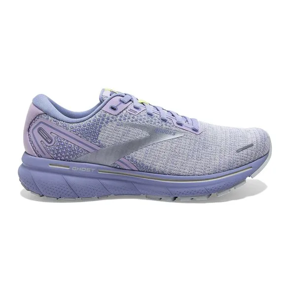 BROOKS WOMEN'S GHOST 14 NEUTRAL RUNNING SHOE - LILAC/PURPLE/LIME - 6.5 MEDI