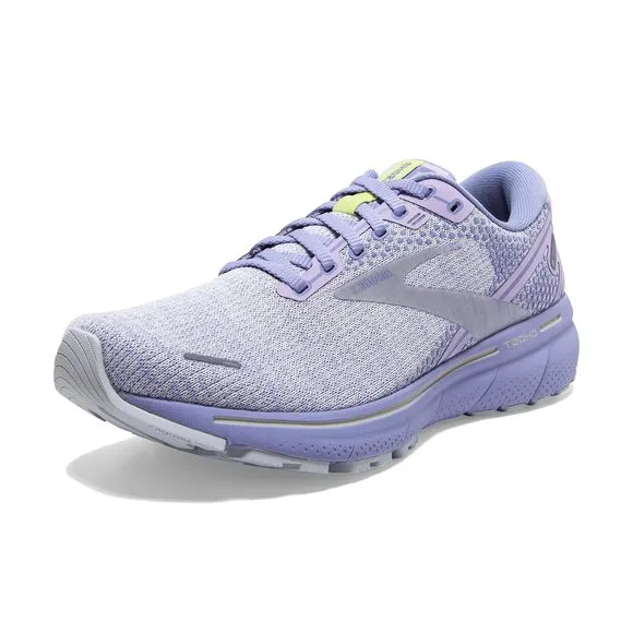 BROOKS WOMEN'S GHOST 14 NEUTRAL RUNNING SHOE - LILAC/PURPLE/LIME - 6.5 MEDI