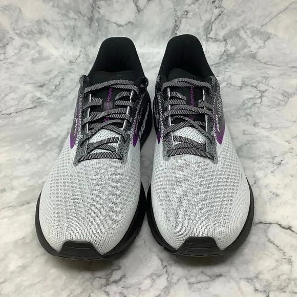 Brooks Womens Size 8.5W Black White Violet Launch GTS 10 Running Sneakers P7-31