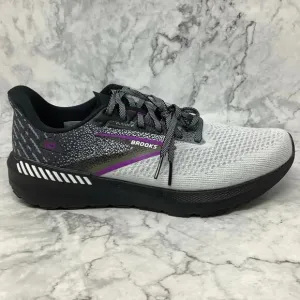 Brooks Womens Sz 9.5M Black White Violet Launch GTS 10 Running Sneakers P2-1