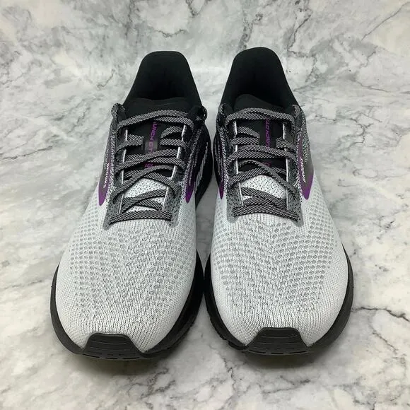 Brooks Womens Sz 9.5M Black White Violet Launch GTS 10 Running Sneakers P2-1
