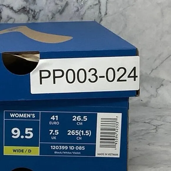 Brooks Womens Sz 9.5W Black White Violet Launch GTS 10 Running Sneakers P3-24