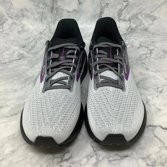 Brooks Womens Sz 9.5W Black White Violet Launch GTS 10 Running Sneakers P3-24