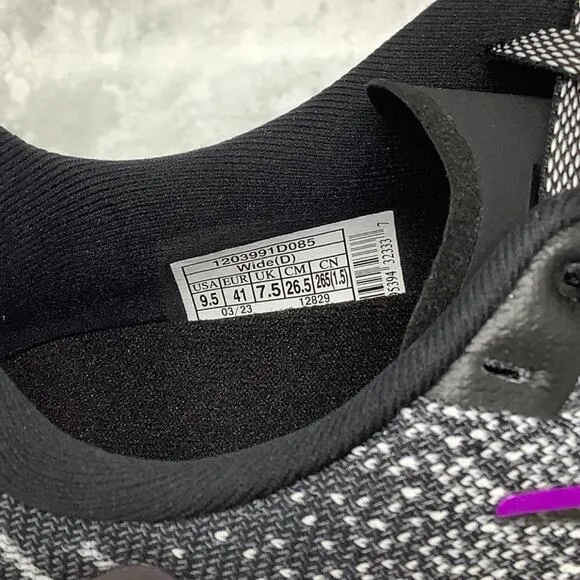 Brooks Womens Sz 9.5W Black White Violet Launch GTS 10 Running Sneakers P3-24