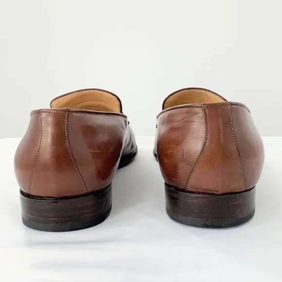 Bruno Magli Mens Shoes Wilkes Loafer Brown Italian Leather Buckle Sz 12 W