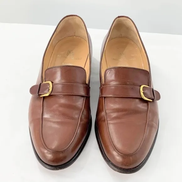 Bruno Magli Mens Shoes Wilkes Loafer Brown Italian Leather Buckle Sz 12 W