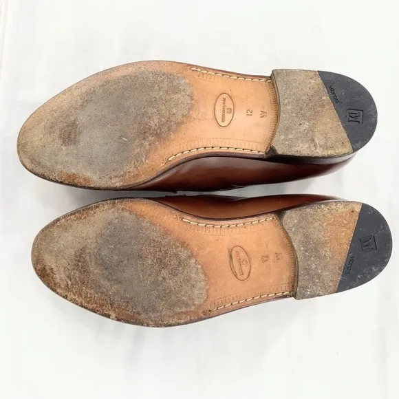 Bruno Magli Mens Shoes Wilkes Loafer Brown Italian Leather Buckle Sz 12 W