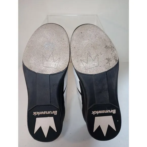 Brunswick Mens Vapor Size 7.5 White Black Bowling Shoes
