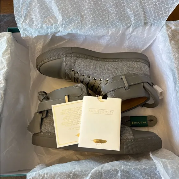 Buscemi 100MM Lana Gray High-Top Sneakers Mens Size 7 - Like New!