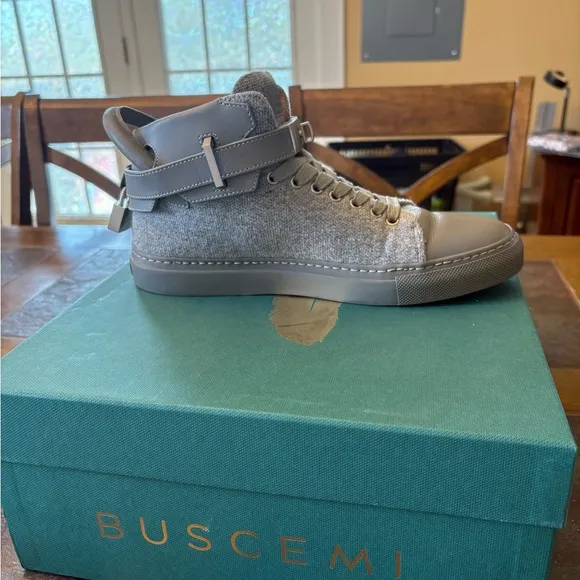 Buscemi 100MM Lana Gray High-Top Sneakers Mens Size 7 - Like New!