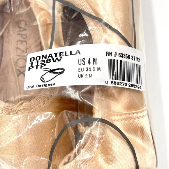 Capezio Size 4M Donatella 1138W #2 Petal Pink Pointe Ballet Dance Shoes