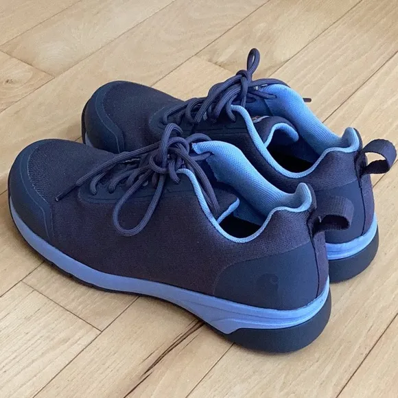 Carhartt women’s force EH Nano toe work shoes. Size 8 charcoal gray/powder blue